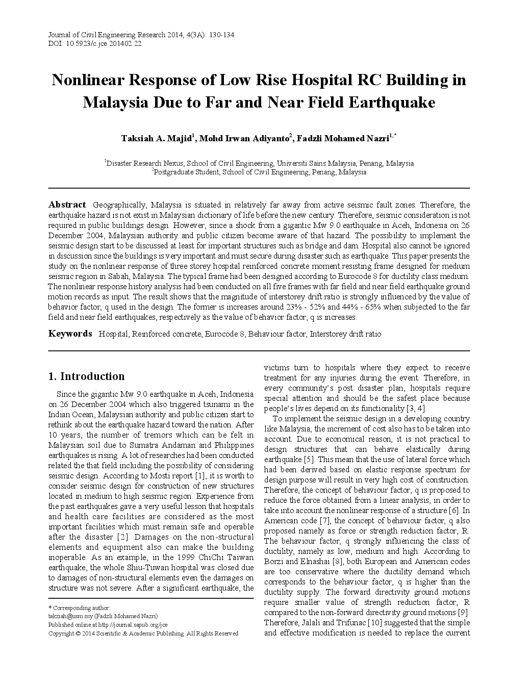 Nonlinear Response Of Low Rise Hospital RC Building In Malaysia Due To Far And Near Field Earthquake - Page 2