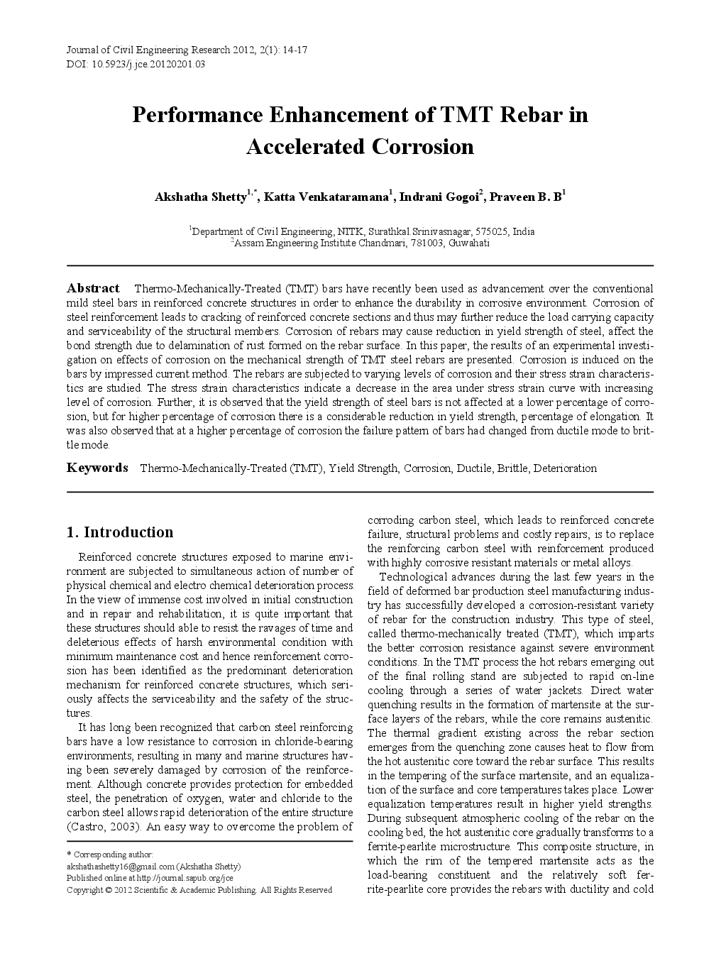 Performance Enhancement Of TMT Rebar In Accelerated Corrosion - Page 2
