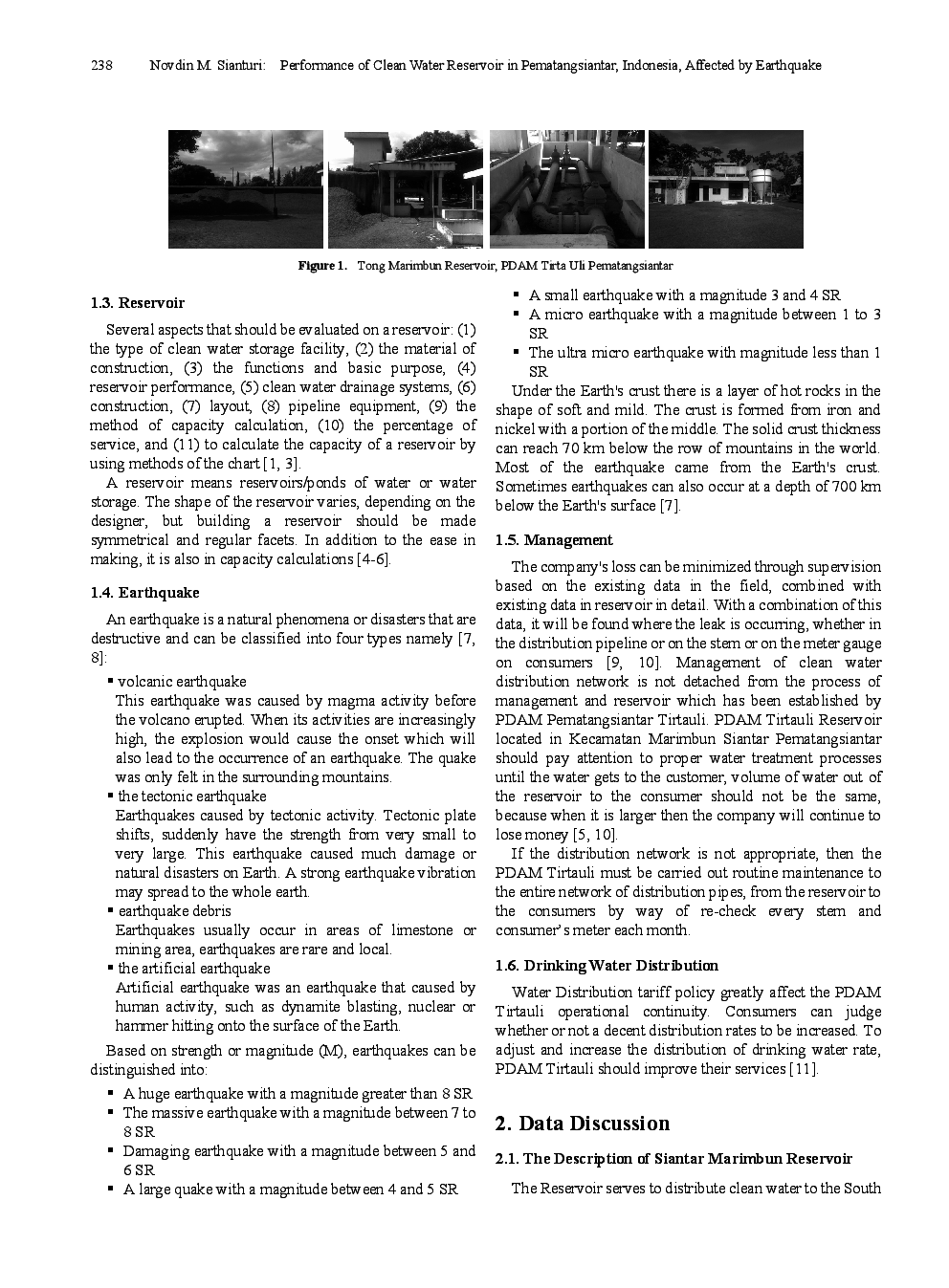 Performance Of Clean Water Reservoir In Pematangsiantar, Indonesia, Affected By Earthquake - Page 3