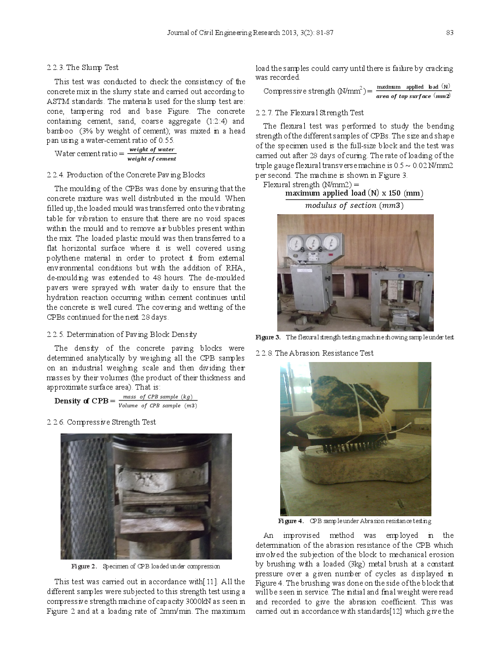 Performance Of Concrete Paving Blocks Reinforced With Bamboo And Rice Husk Ash As Partial Replacement For Cement - Page 4