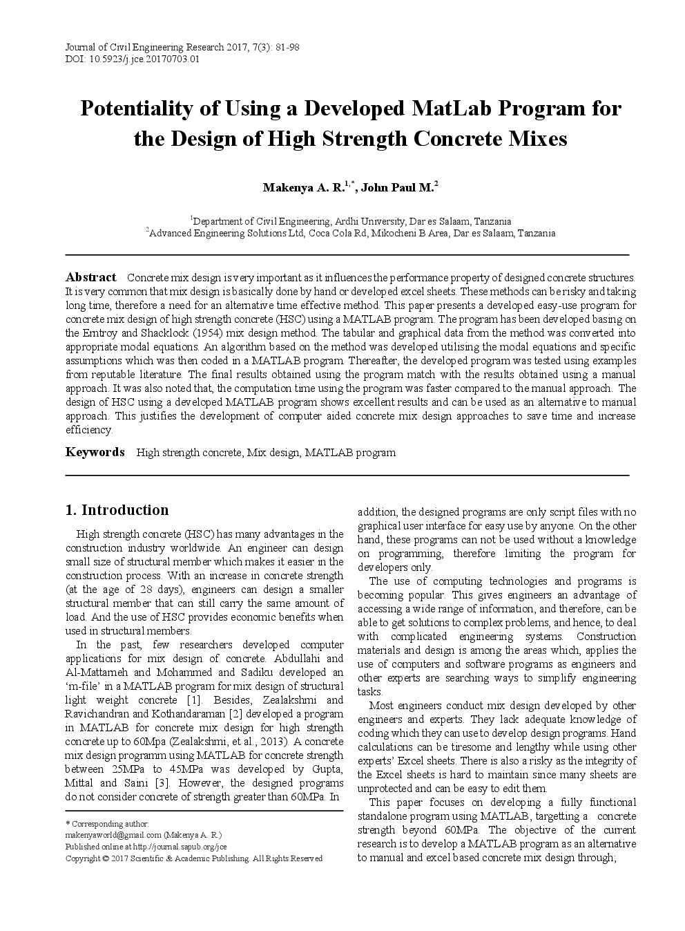 Potentiality Of Using A Developed MatLab Program For The Design Of High Strength Concrete Mixes - Page 2