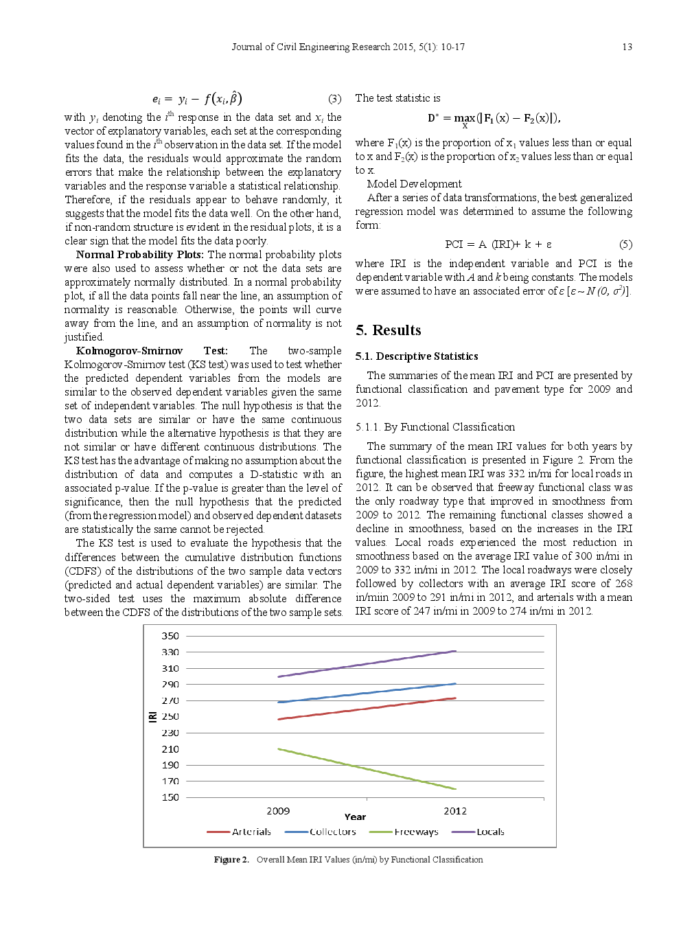 Predicting Pavement Condition Index Using International Roughness Index In A Dense Urban Area - Page 5