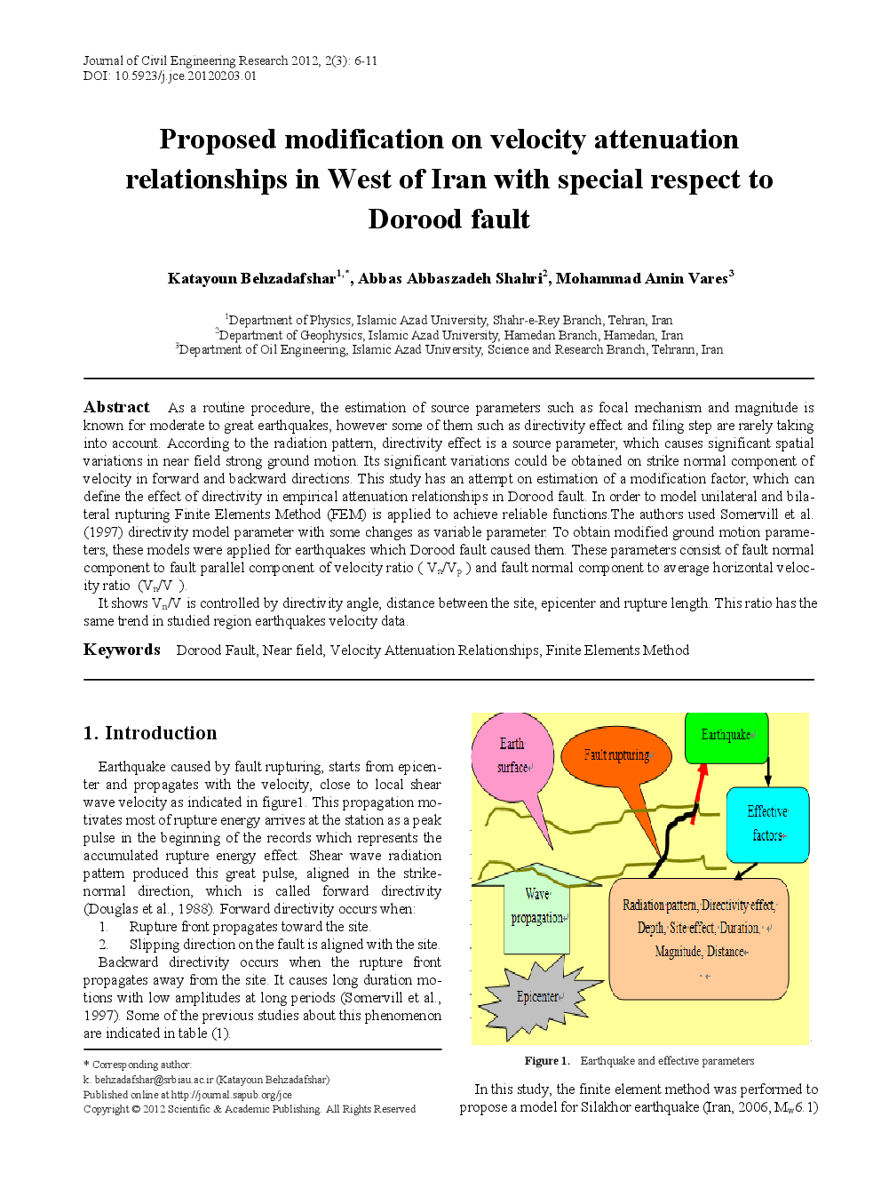 Proposed Modification On Velocity Attenuation Relationships In West Of With Special Respect To Dorood Fault - Page 2