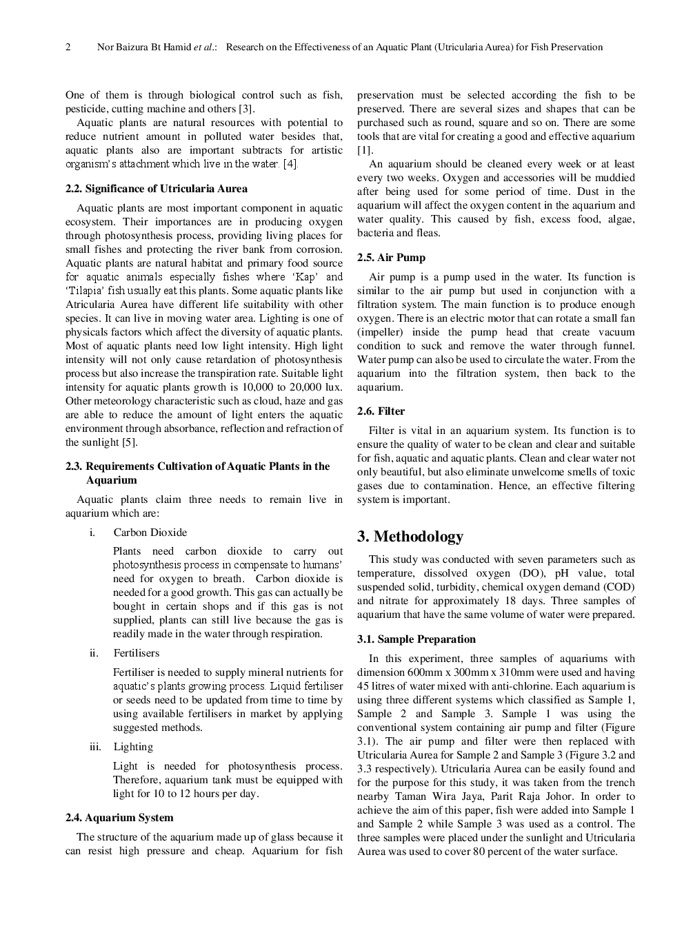 Research On The Effectiveness Of An Aquatic Plant (Utricularia Aurea) For Fish Preservation - Page 3