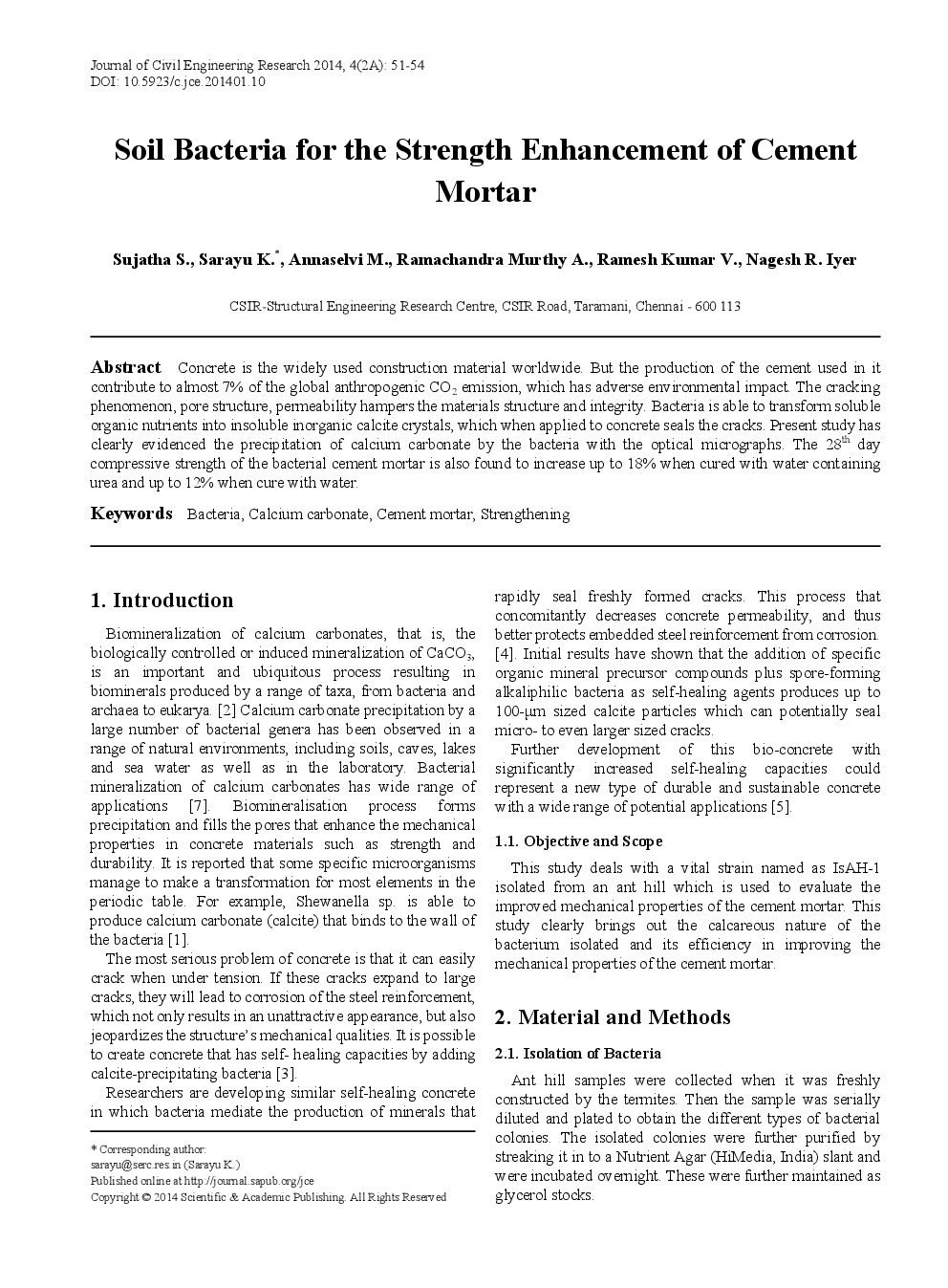 Soil Bacteria For The Strength Enhancement Of Cement Mortar - Page 2