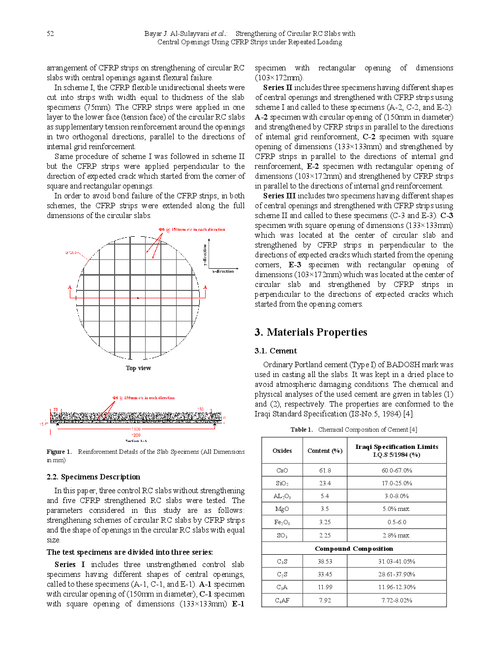Strengthening Of Circular RC Slabs With Central Openings Using CFRP Strips Under Repeated Loading - Page 3