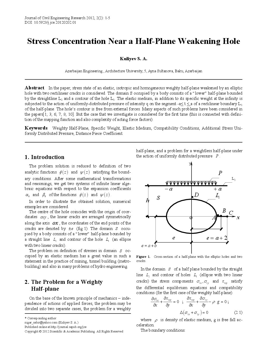 Stress Concentration Near A Half-Plane Weakening Hole - Page 2