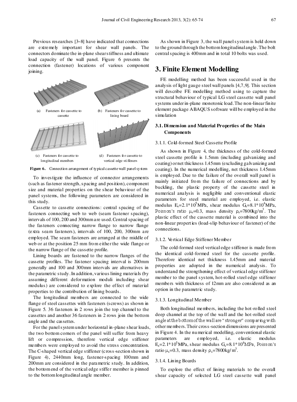 Structural Behaviour Of Cold-Formed Steel Cassette Wall Panels Subject To In-Plane Shear Load - Page 4