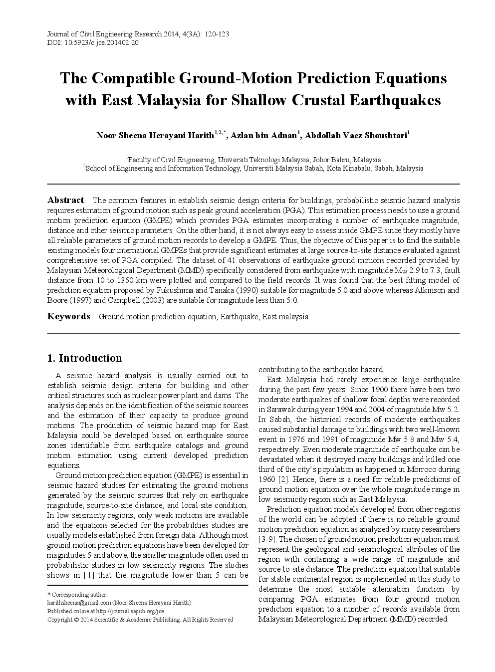 The Compatible Ground-Motion Prediction Equations With East Malaysia For Shallow Crustal Earthquakes - Page 2