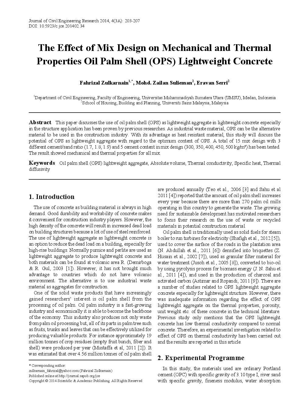 The Effect Of Mix Design On Mechanical And Thermal Properties Oil Palm Shell (OPS) Lightweight Concrete - Page 2