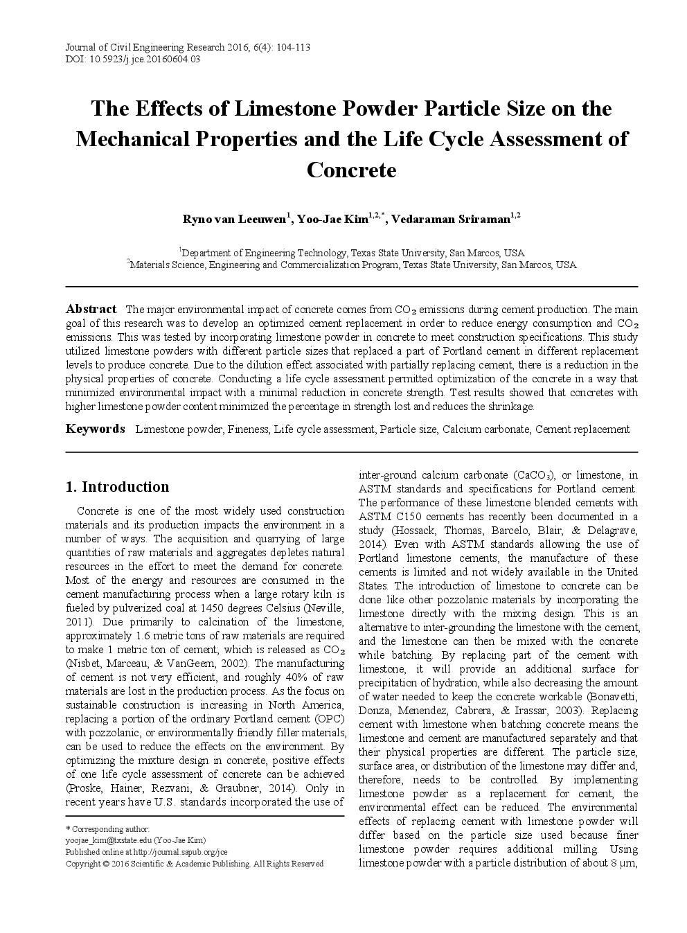 The Effects Of Limestone Powder Particle Size On The Mechanical Properties And The Life Cycle Assessment Of Concrete - Page 2