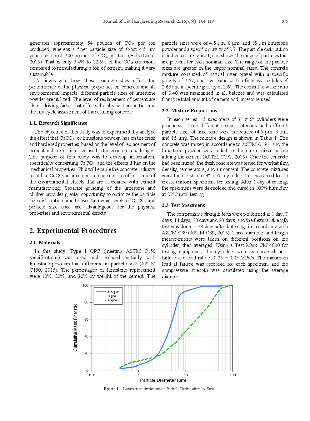 The Effects Of Limestone Powder Particle Size On The Mechanical Properties And The Life Cycle Assessment Of Concrete - Page 3