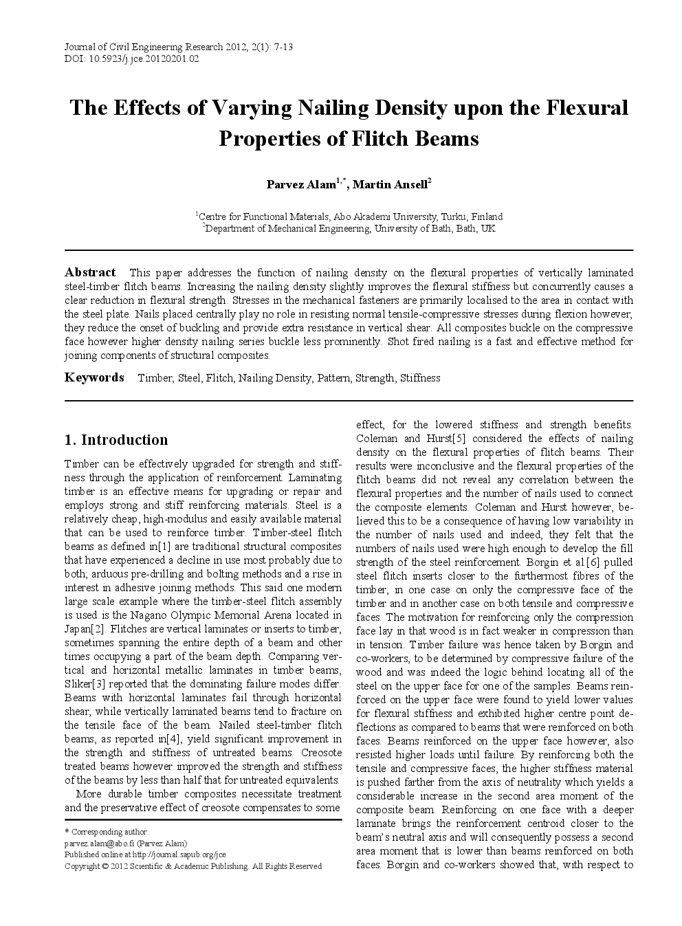 The Effects Of Varying Nailing Density Upon The Flexural Properties Of Flitch Beams - Page 2