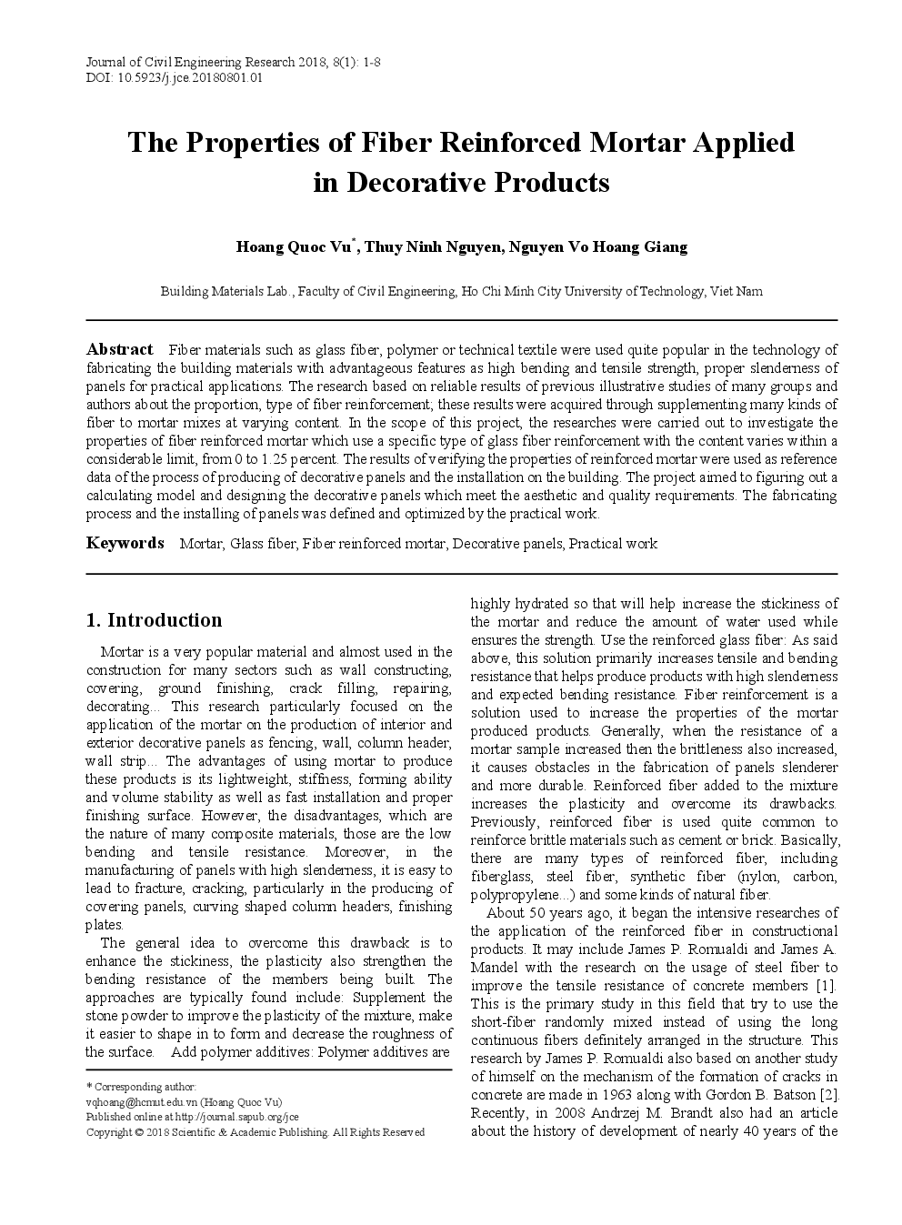 The Properties Of Fiber Reinforced Mortar Applied In Decorative Products - Page 2