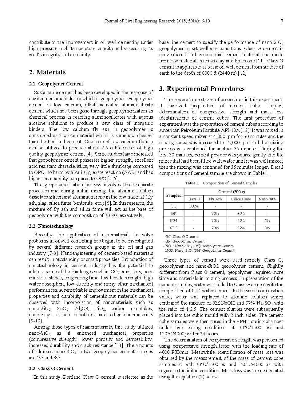 The Strength Compatibility Of Nano-SiO2 Geopolymer Cement For Oil Well Under HPHT Conditions - Page 3