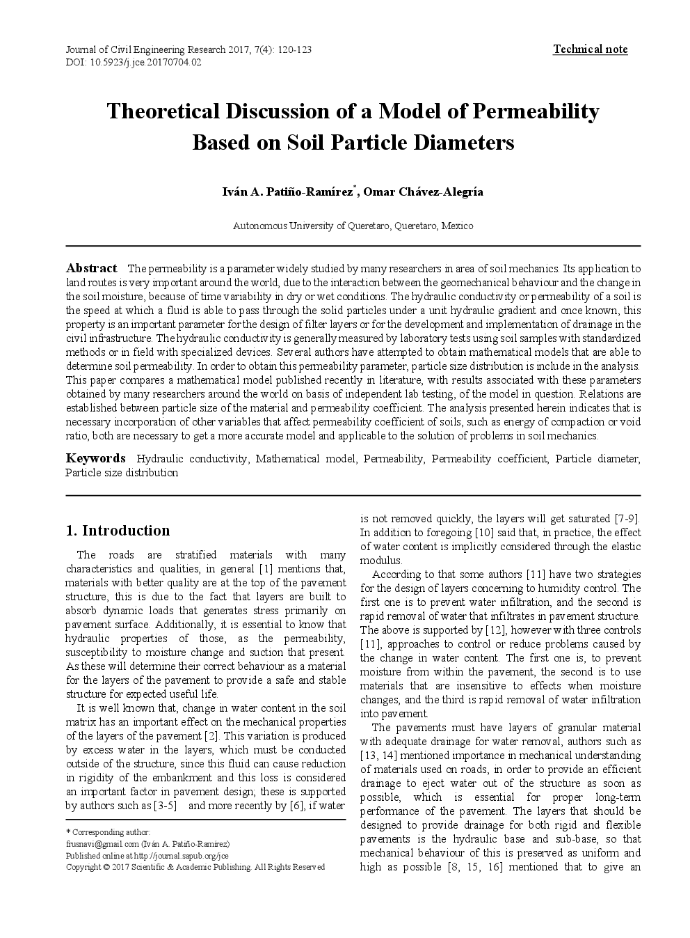 Theoretical Discussion Of A Model Of Permeability Based On Soil Particle Diameters - Page 2