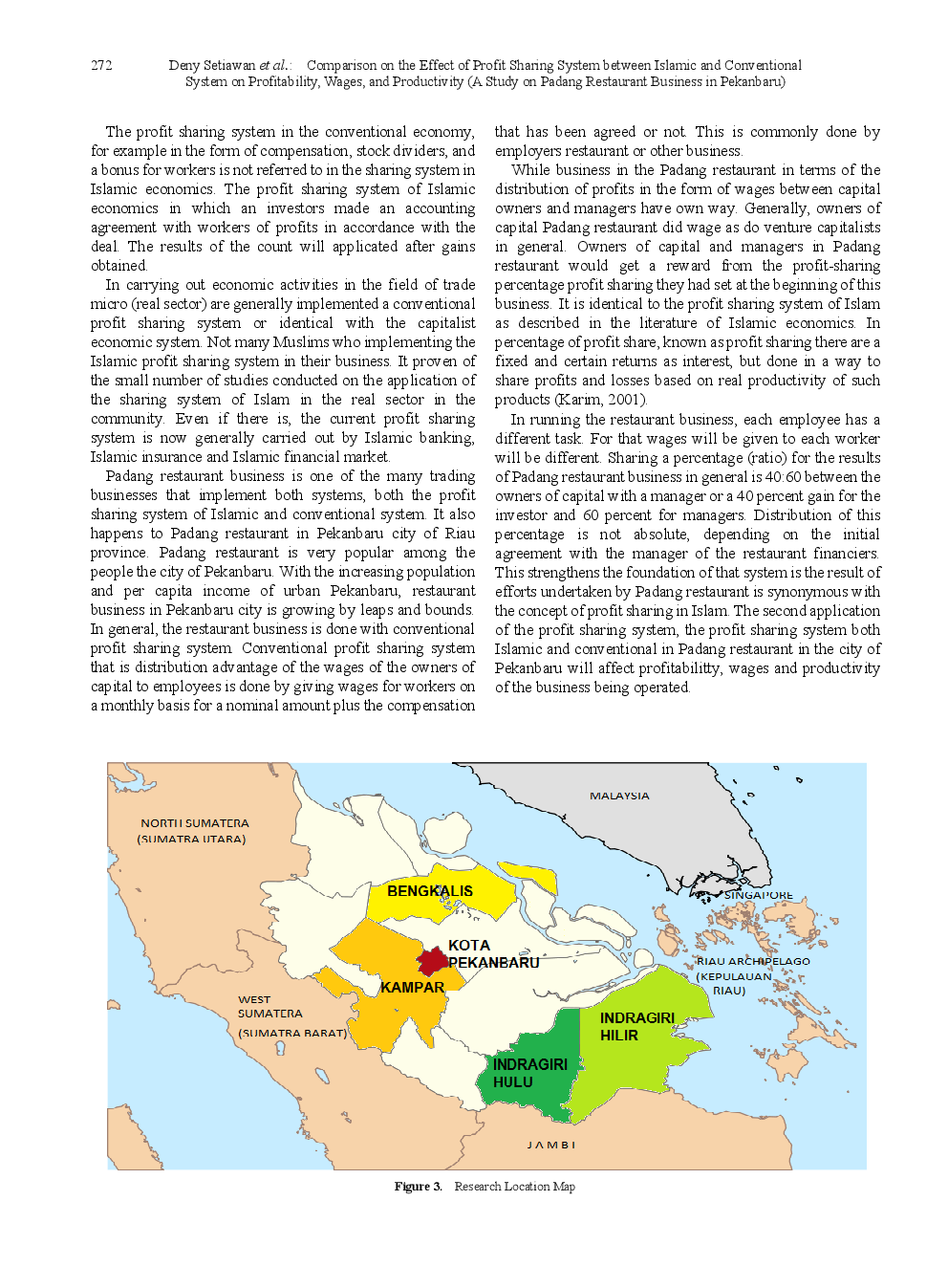 Comparison On The Effect Of Profit Sharing System Between Islamic And Conventional System On Profitability, Wages, And Productivity (A Study On Padang Restaurant Usiness In Pekanbaru) - Page 4