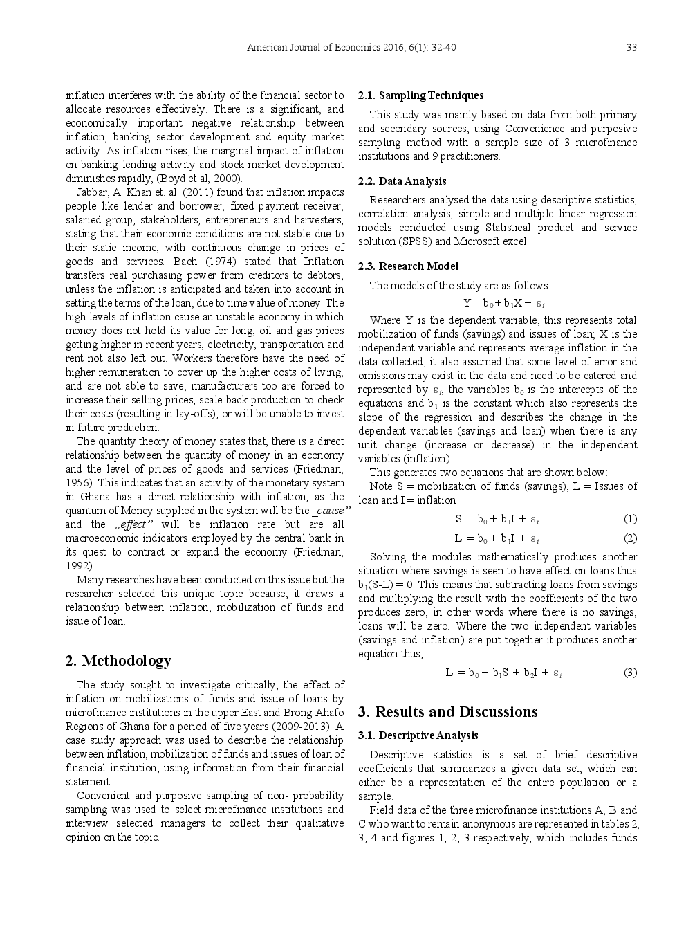 The Effect Of Inflation On Mobilizations Of Fund And Issue Of Loans By Microfinance Institutions: A Case Study Of Some Microfinance In The Upper East And Brong Ahafo Region Of Ghana - Page 3