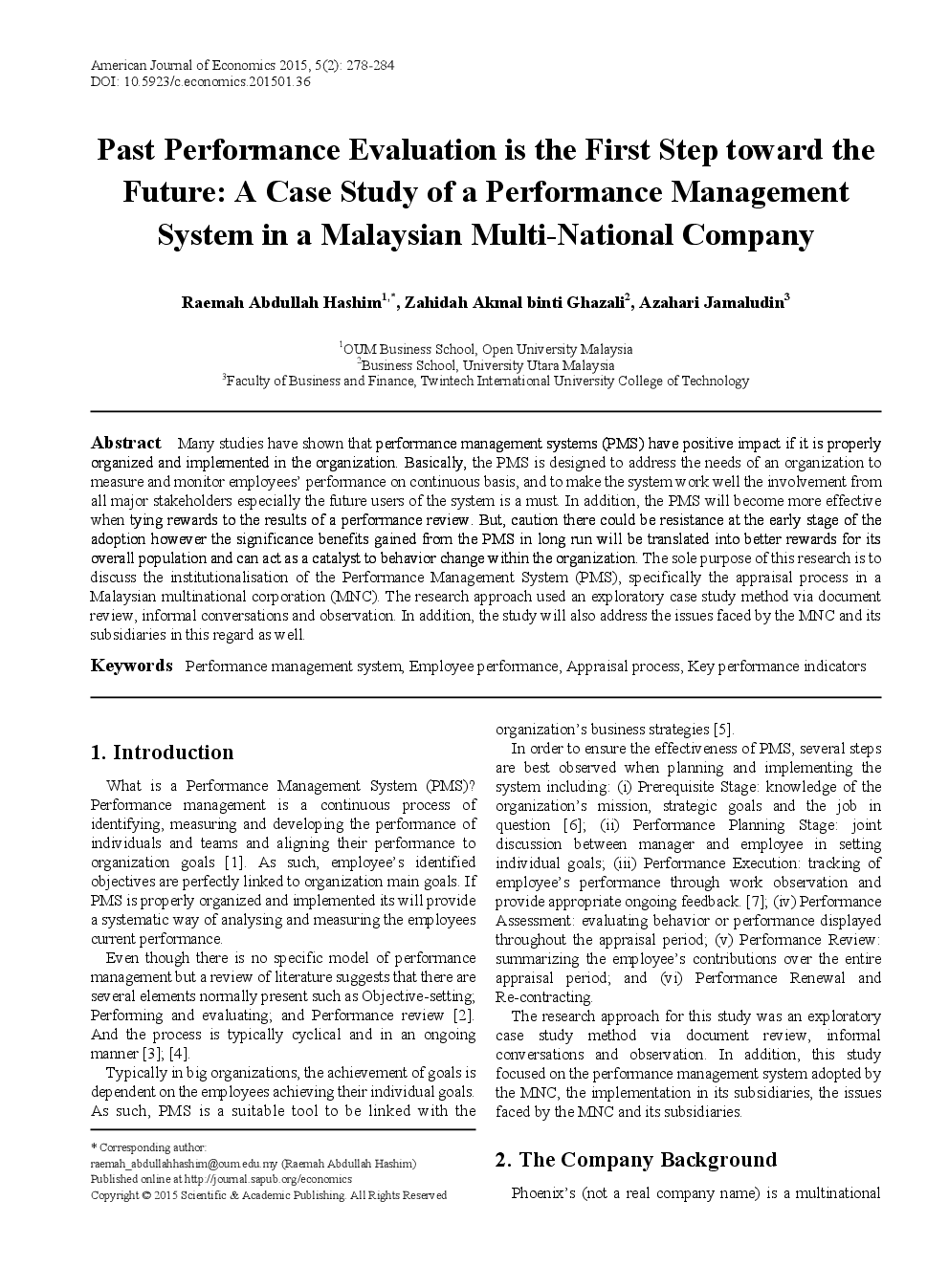 Past Performance Evaluation Is The First Step Toward The Future: A Case Study Of A Performance Management System In A Malaysian Multi-National Company - Page 2