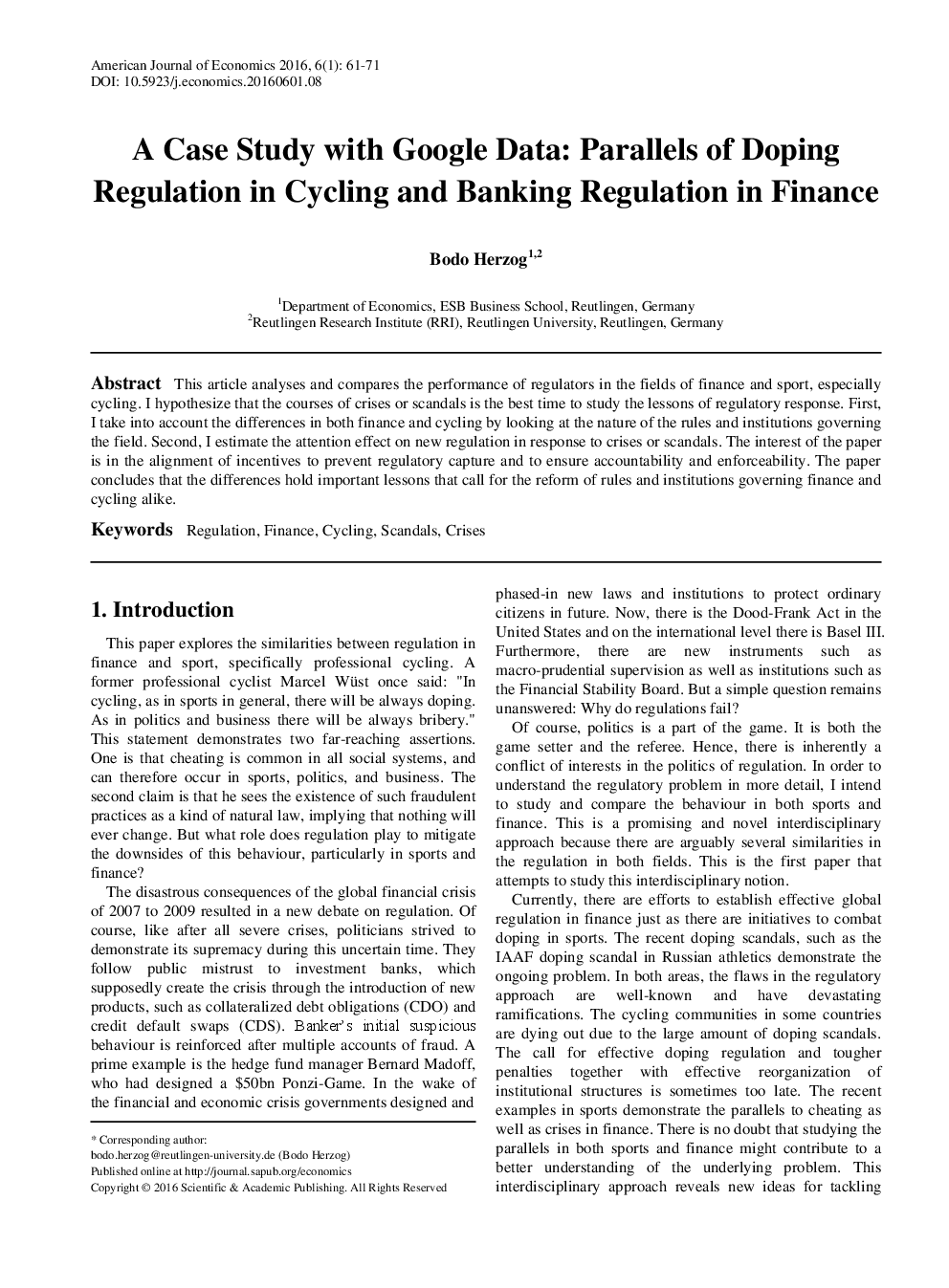 A Case Study With Google Data Parallels Of Doping Regulation In Cycling And Banking Regulation In Finance - Page 2