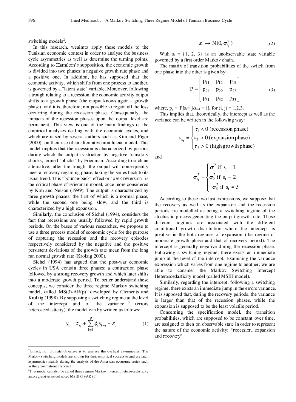 A Markov Switching Three Regime Model Of Tunisian Business Cycle - Page 4