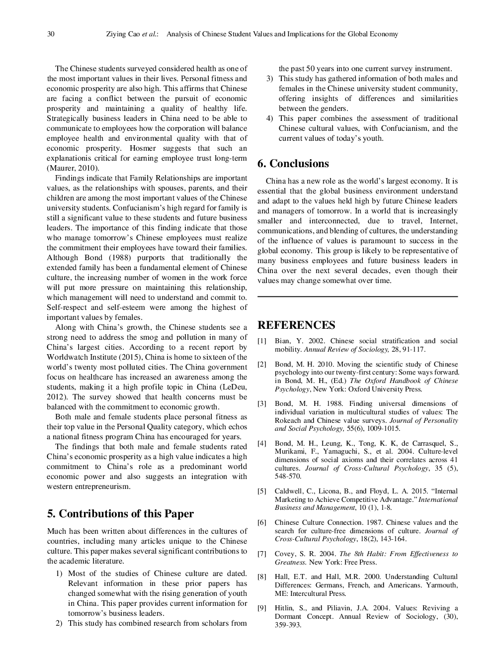 Analysis Of Chinese Student Values And Implications For The Global Economy - Page 5