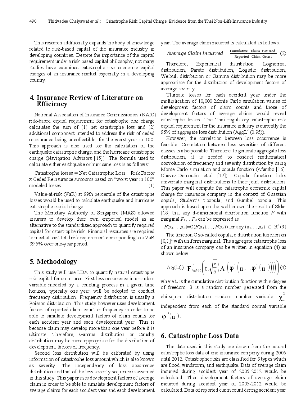 Catastrophe Risk Capital Charge Evidence From The Thai Non-Life Insurance Industry - Page 4
