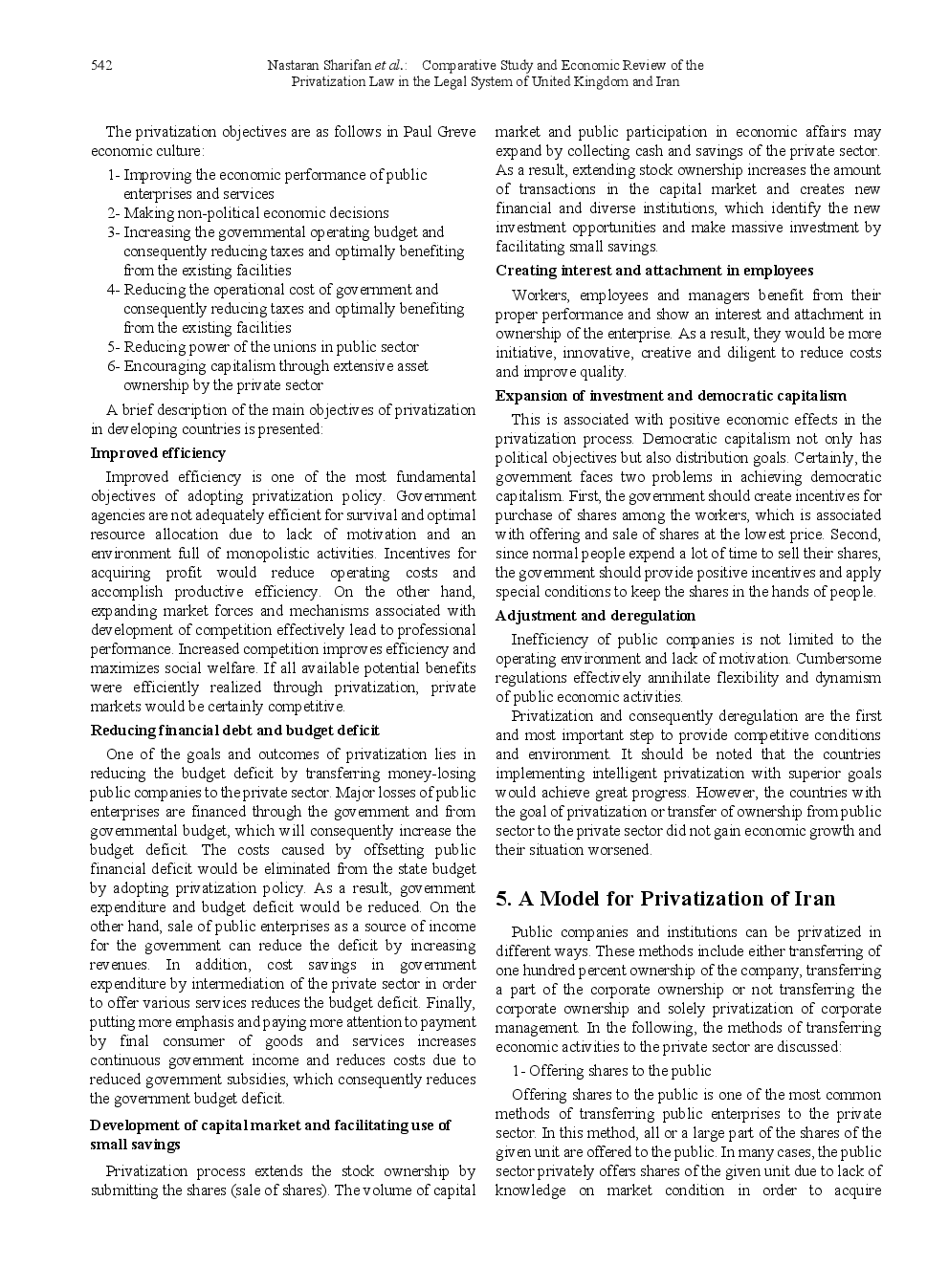 Comparative Study And Economic Review Of The Privatization Law In The Legal System Of United Kingdom And Iran - Page 4
