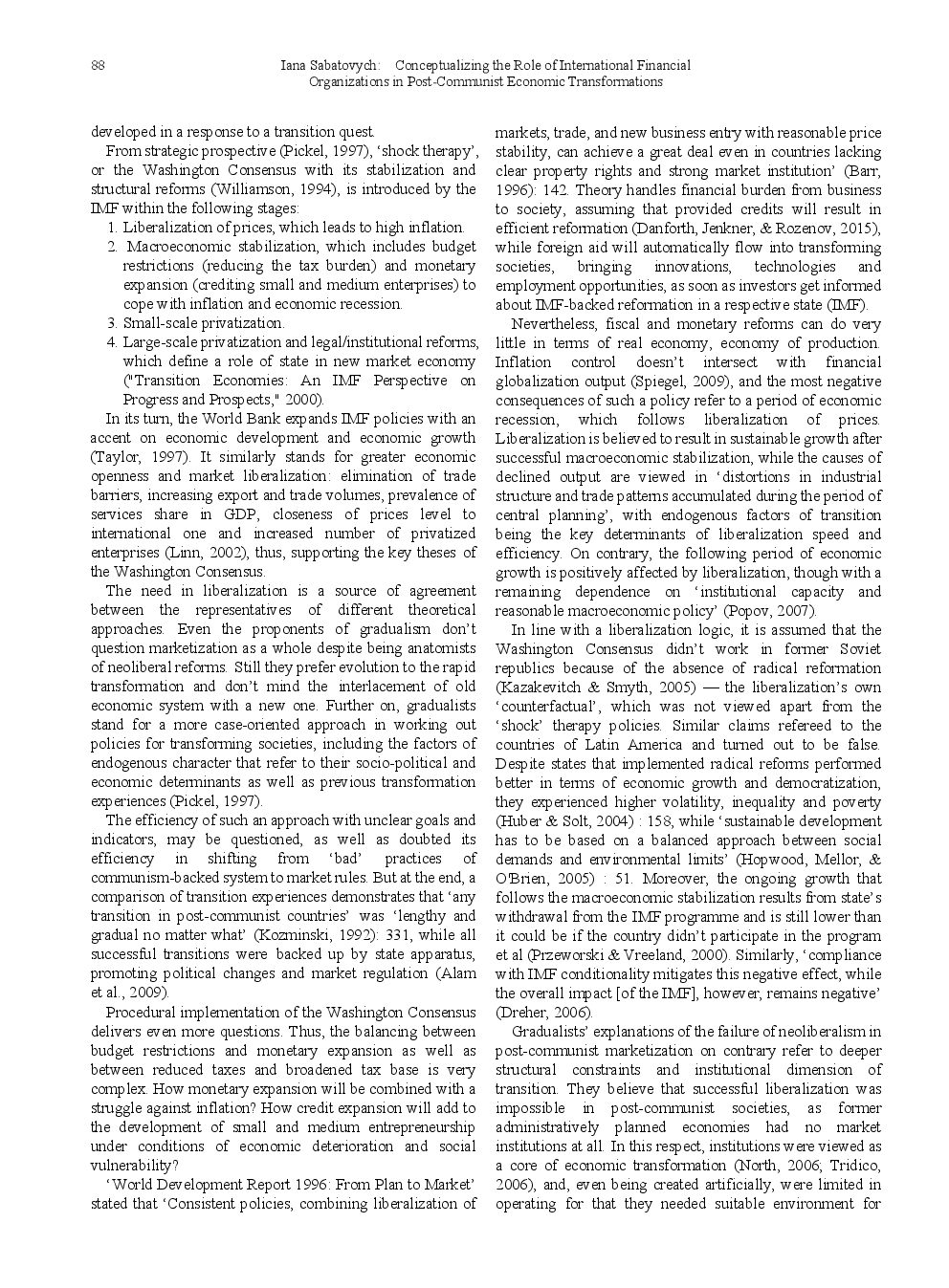 Conceptualizing The Role Of International Financial Organizations In Post-Communist Economic Transformations - Page 4