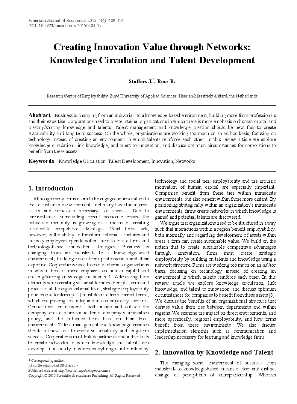 Creating Innovation Value Through Networks Knowledge Circulation And Talent Development - Page 2