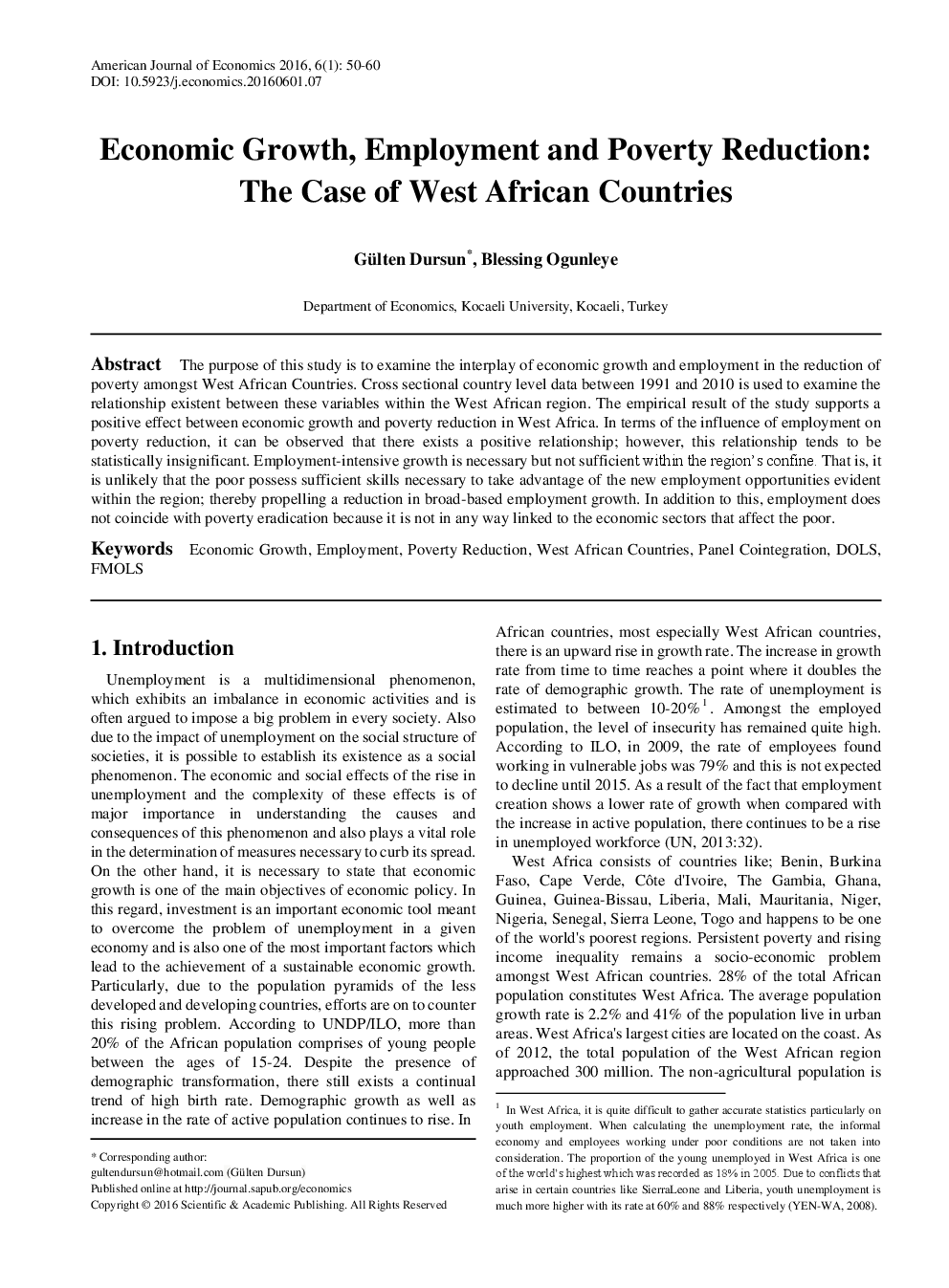 Economic Growth, Employment And Poverty Reduction The Case Of West African Countries - Page 2