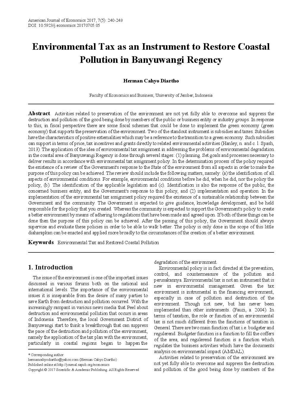 Environmental Tax As An Instrument To Restore Coastal Pollution In Banyuwangi Regency - Page 2