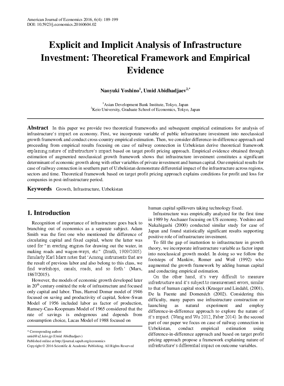 Explicit And Implicit Analysis Of Infrastructure Investment Theoretical Framework And Empirical Evidence - Page 2