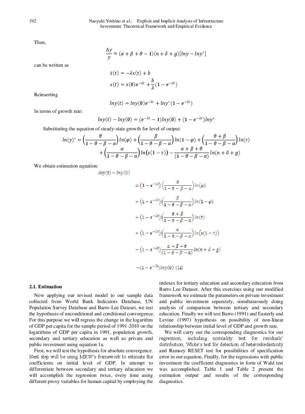 Explicit And Implicit Analysis Of Infrastructure Investment Theoretical Framework And Empirical Evidence - Page 5