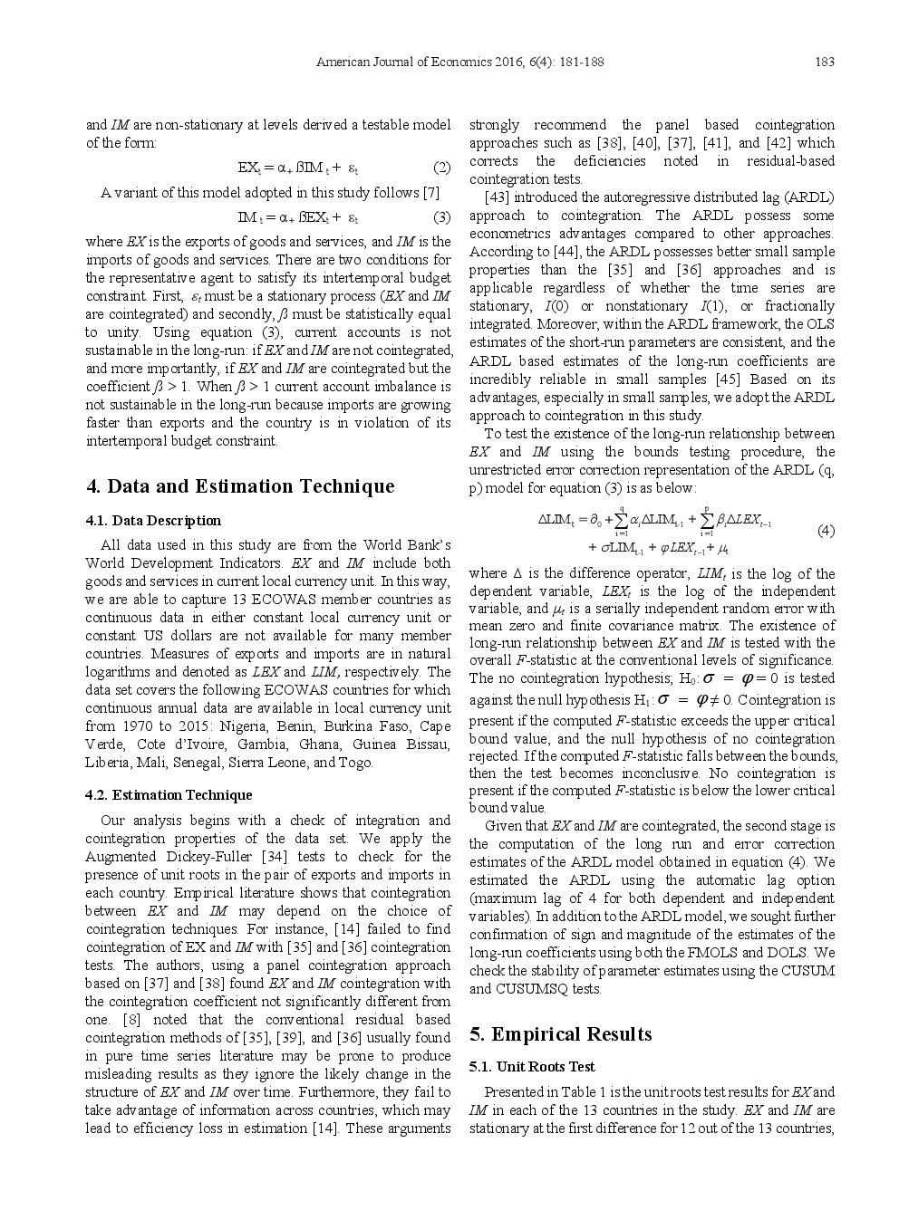 Exports And Imports Cointegration Further Evidence From The ECOWAS - Page 4