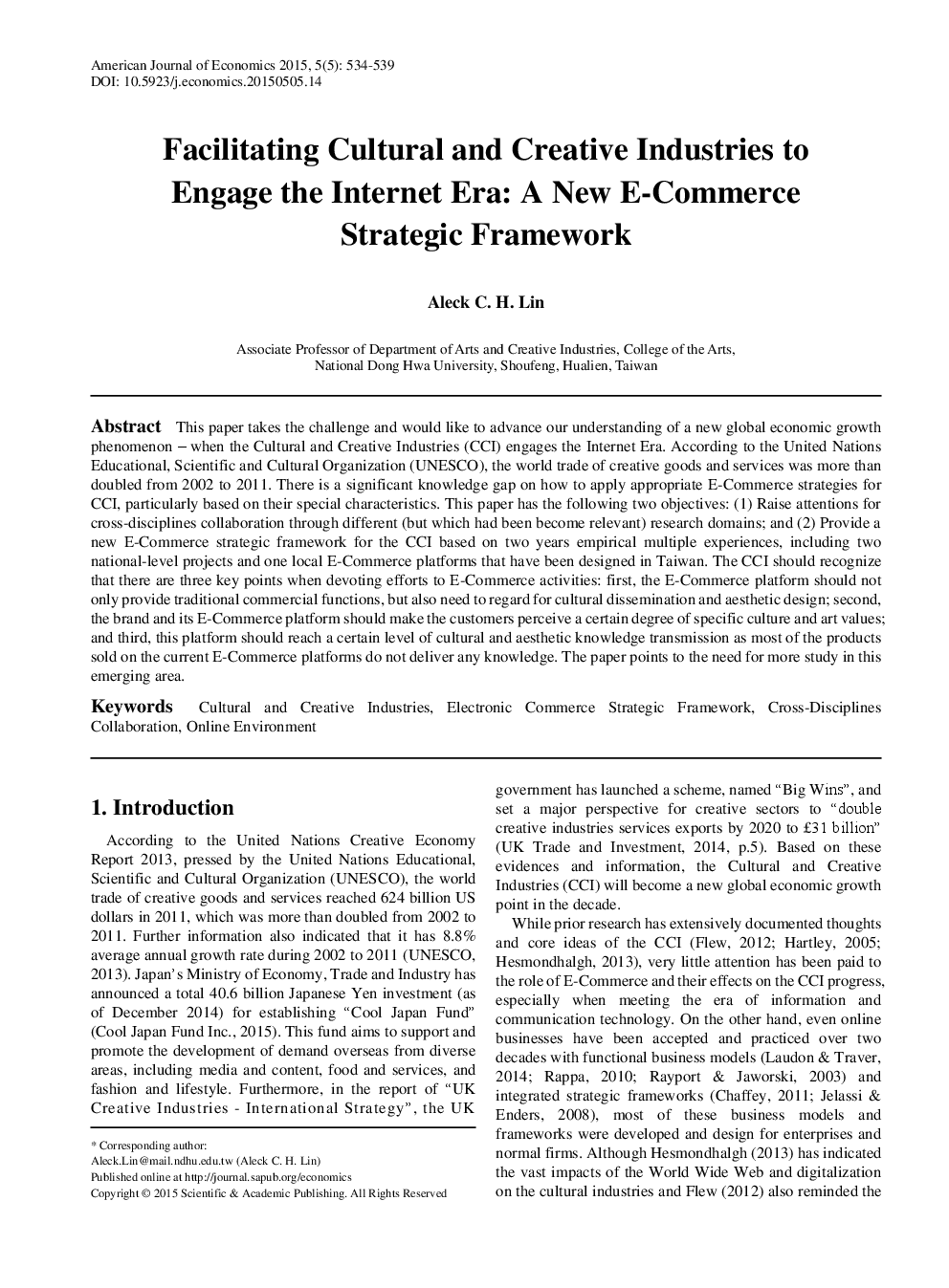 Facilitating Cultural And Creative Industries To Engage The Internet Era A New E-Commerce Strategic Framework - Page 2