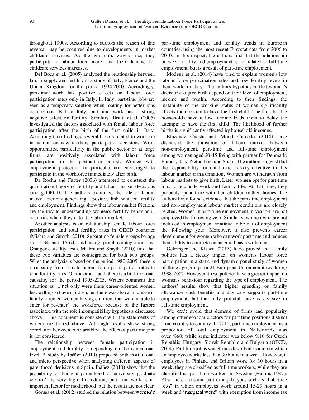 Fertility, Female Labour Force Participation And Part-Time Employment Of Women Evidence From OECD Countries - Page 4
