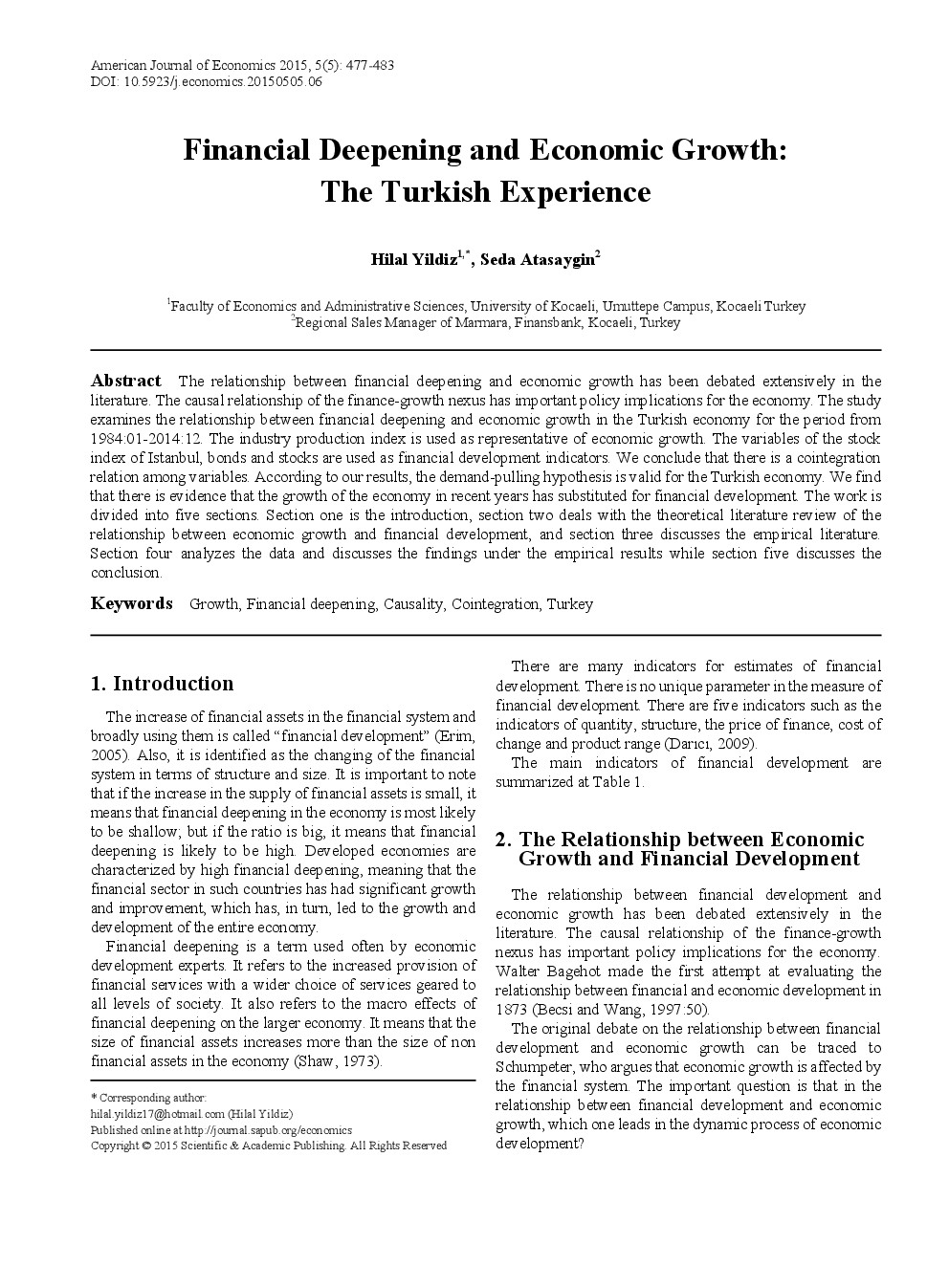 Financial Deepening And Economic Growth The Turkish Experience - Page 2