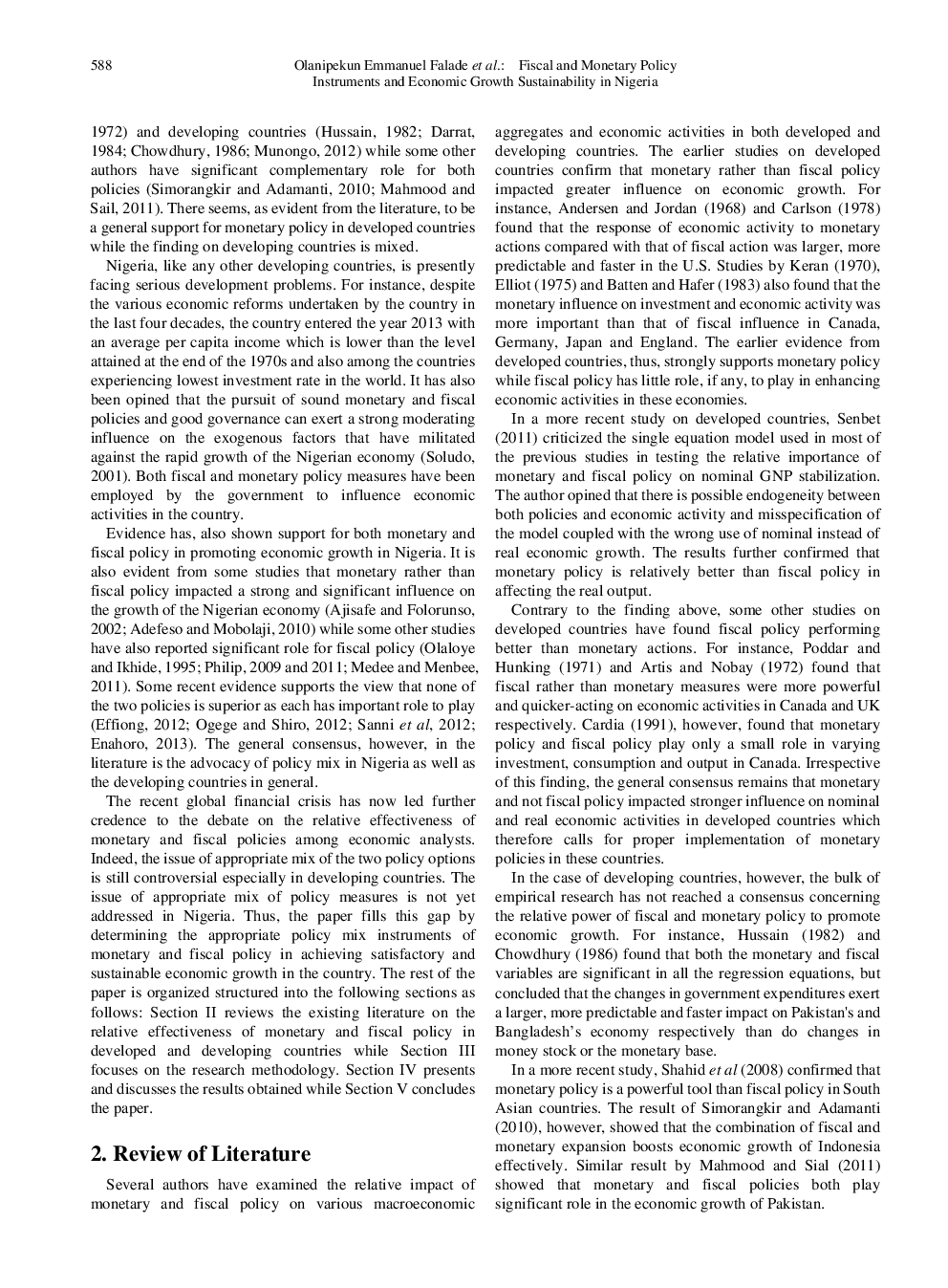Fiscal And Monetary Policy Instruments And Economic Growth Sustainability In Nigeria - Page 3