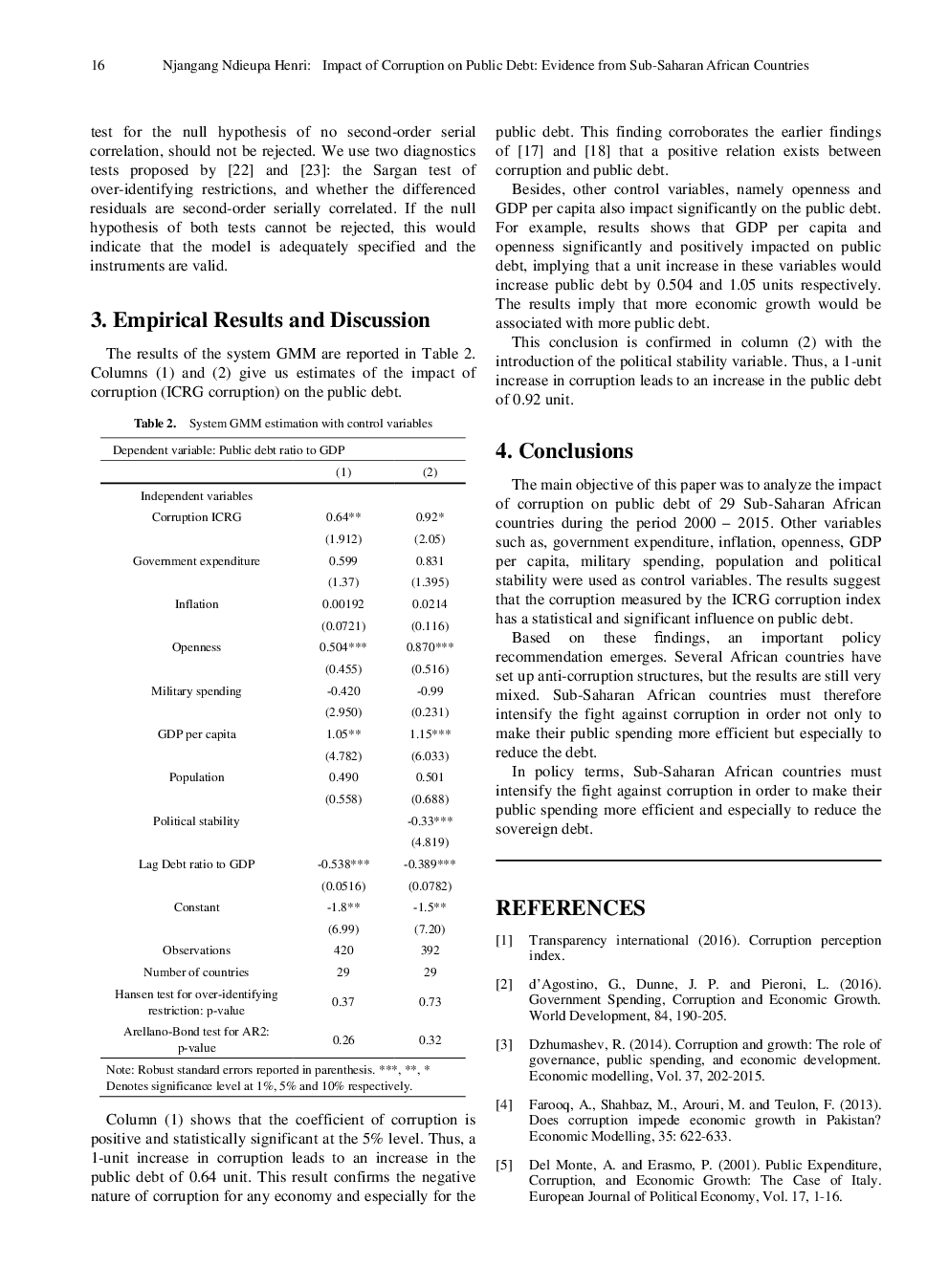 Impact Of Corruption On Public Debt Evidence From Sub-Saharan African Countries - Page 4