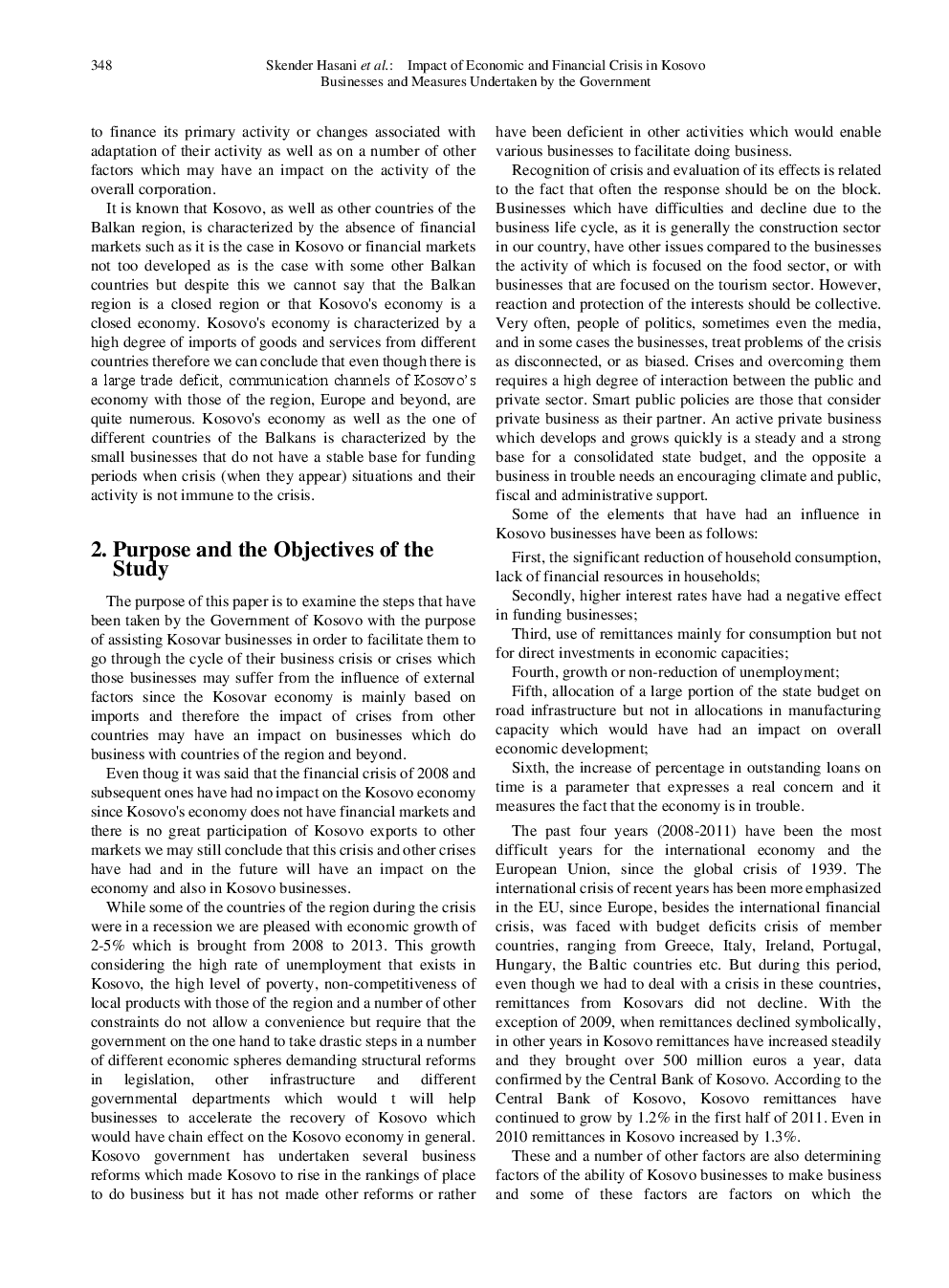 Impact Of Economic And Financial Crisis In Kosovo Businesses And Measures Undertaken By The Government - Page 3