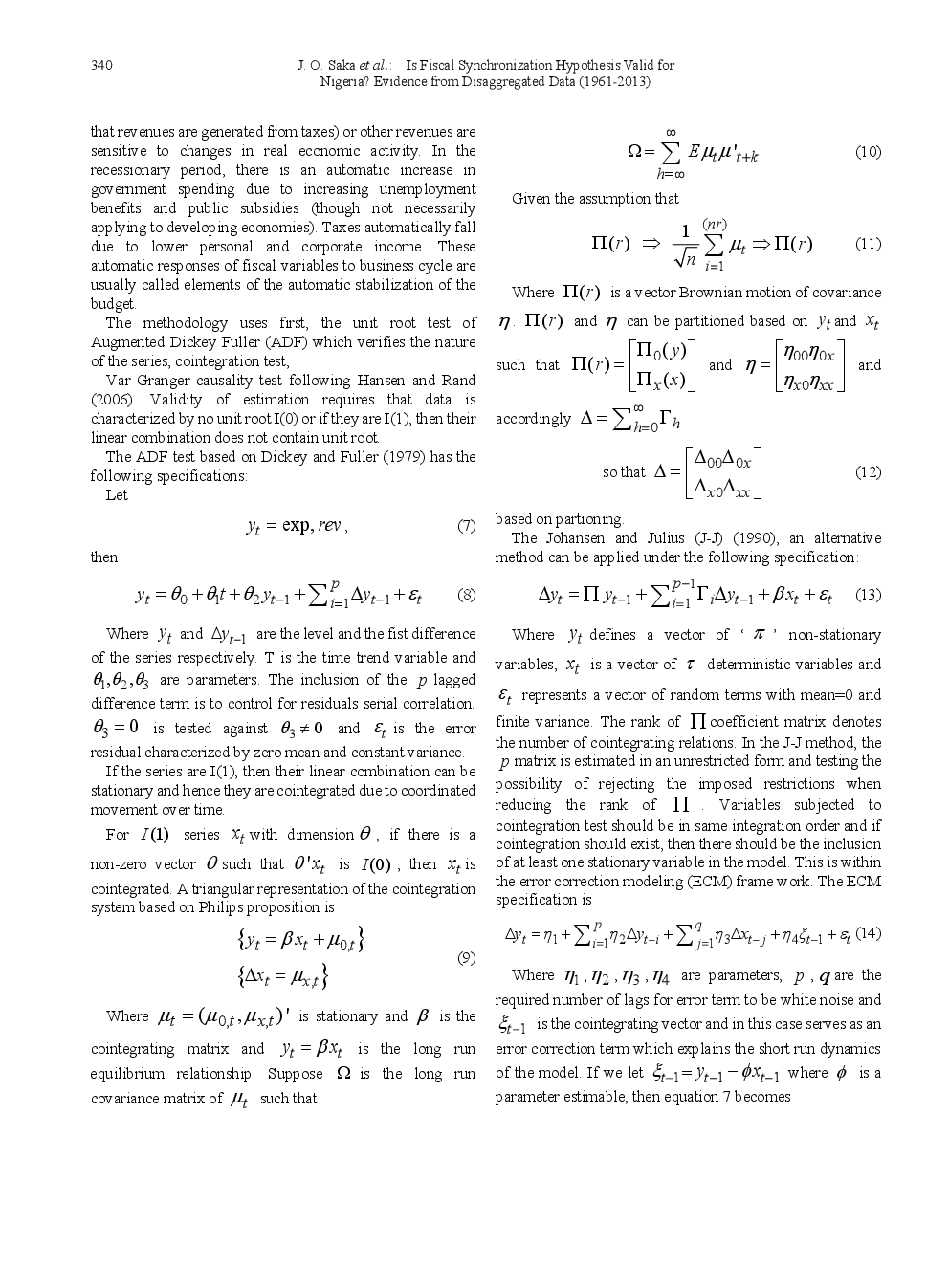 Is Fiscal Synchronization Hypothesis Valid For Nigeria Evidence From Disaggregated Data (1961 - 2013) - Page 5