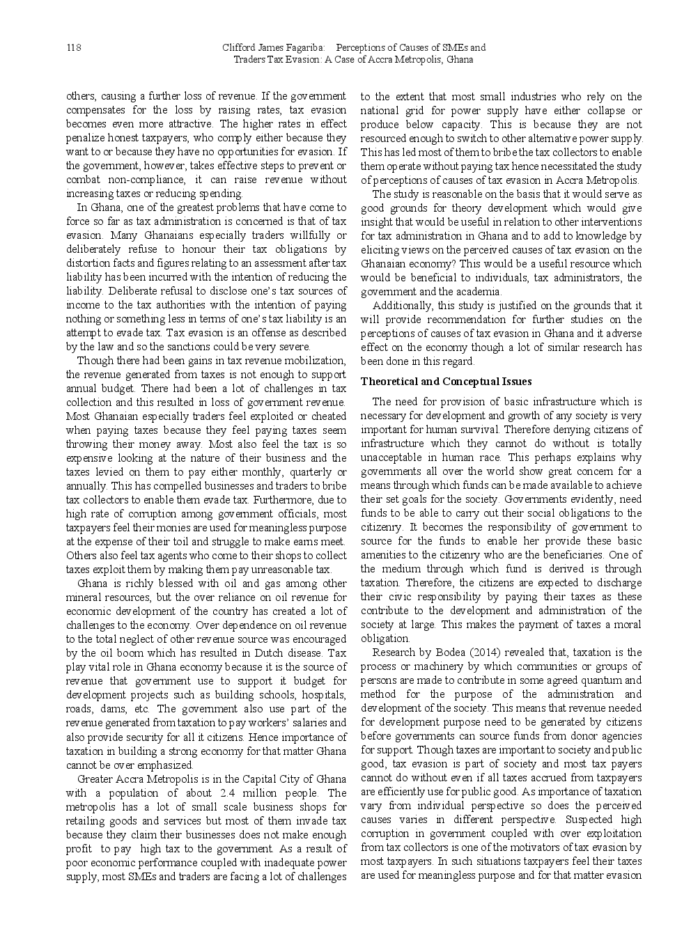 Perceptions Of Causes Of SMEs And Traders Tax Evasion A Case Of Accra Metropolis, Ghana - Page 4