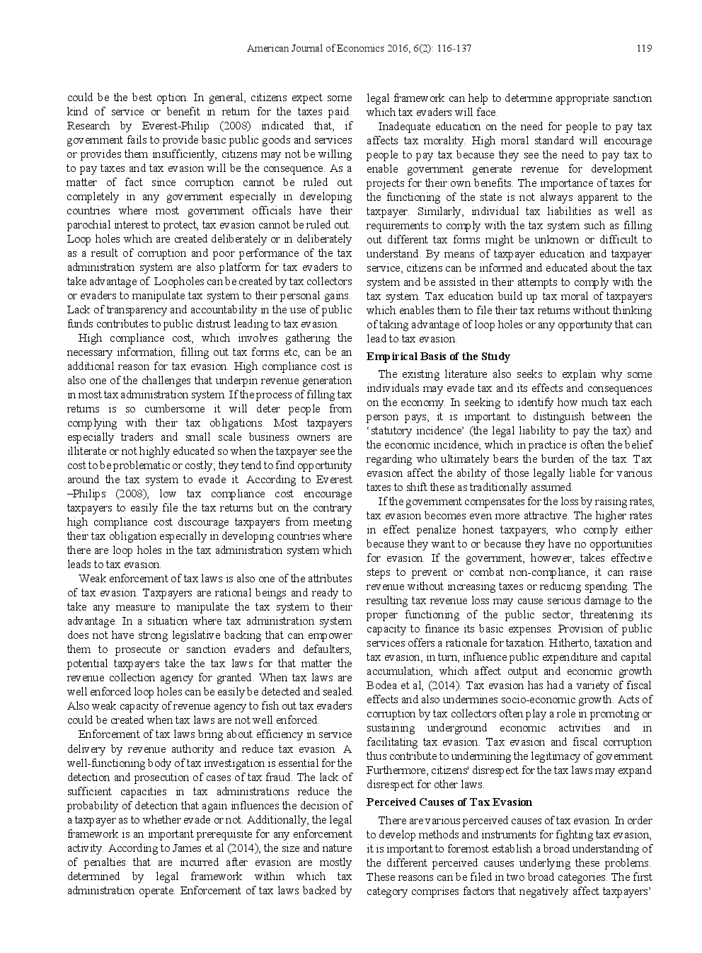 Perceptions Of Causes Of SMEs And Traders Tax Evasion A Case Of Accra Metropolis, Ghana - Page 5