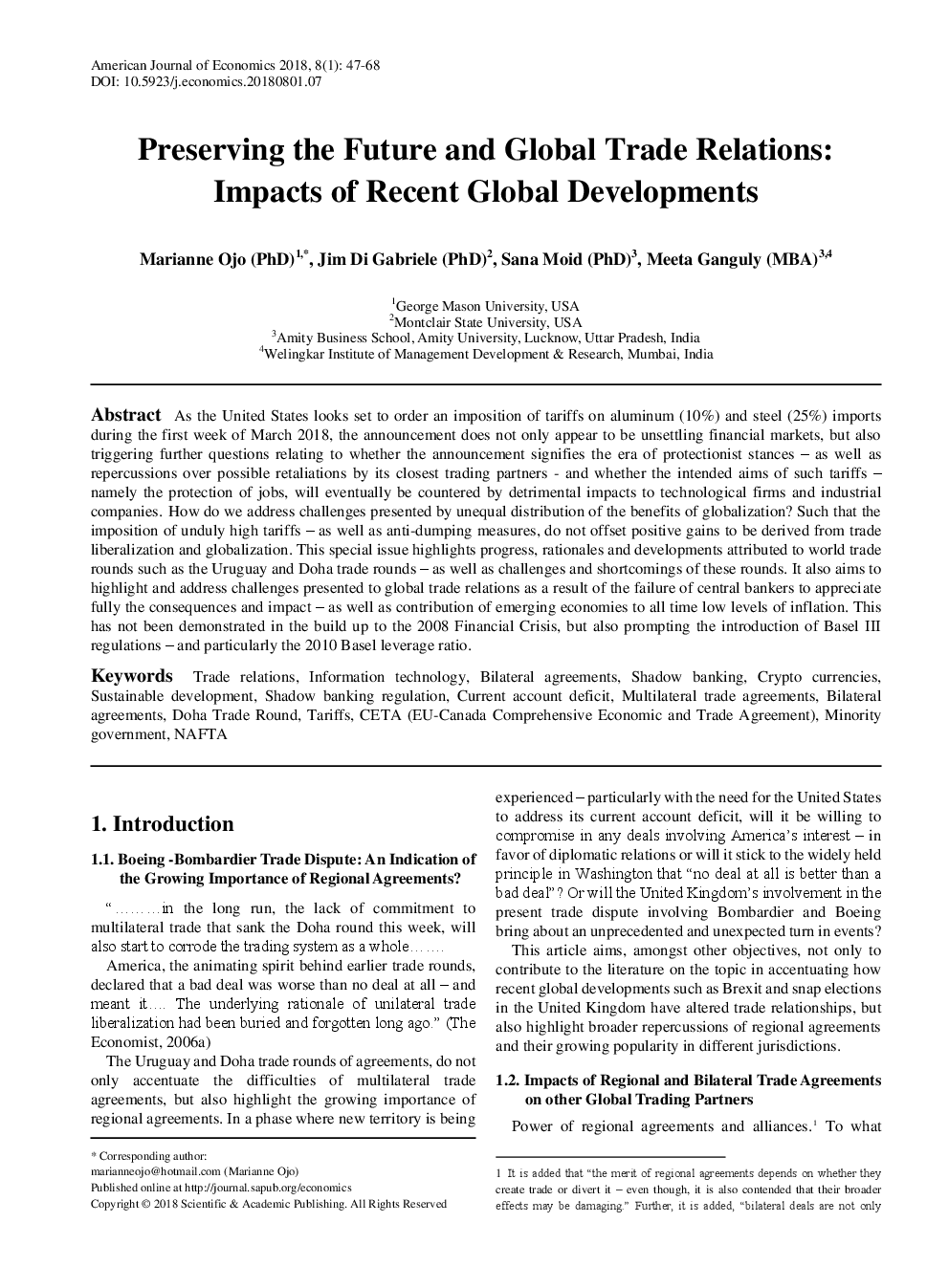 Preserving The Future And Global Trade Relations Impacts Of Recent Global Developments - Page 2