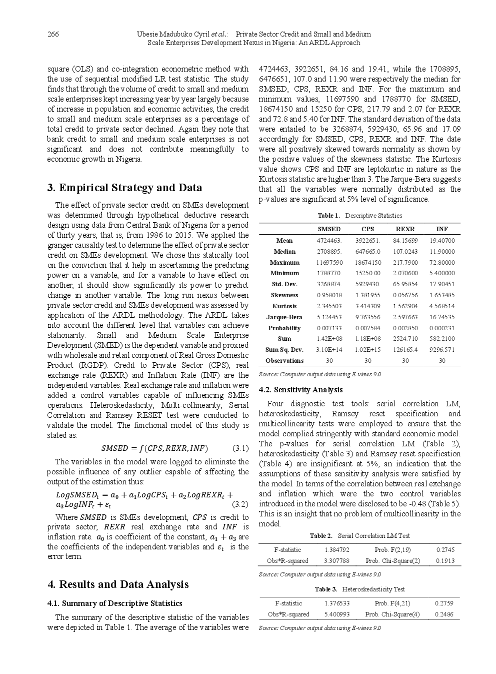 Private Sector Credit And Small And Medium Scale Enterprises Development Nexus In Nigeria An ARDL Approach - Page 5