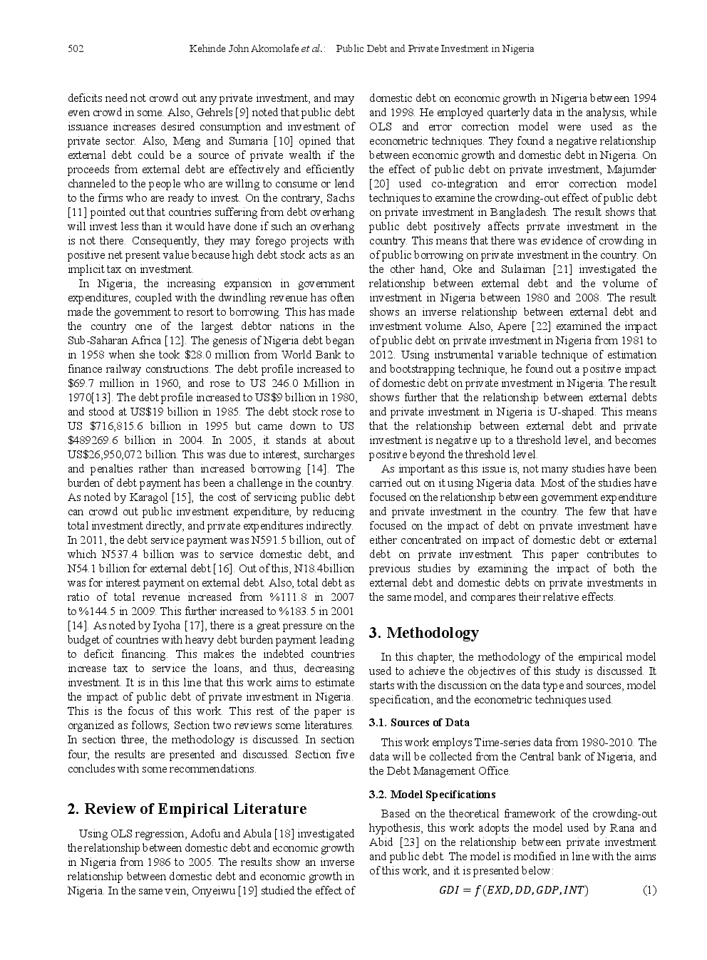 Public Debt And Private Investment In Nigeria - Page 3