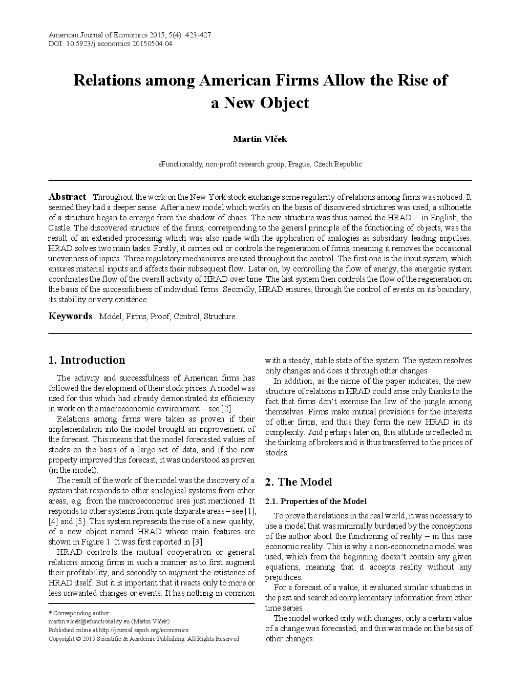 Relations Among American Firms Allow The Rise Of A New Object - Page 2