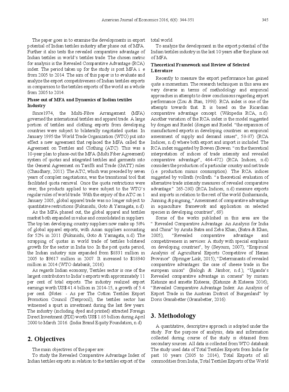 Revealed Comparative Advantage Index An Analysis Of Export Potential Of Indian Textiles Industry In The Post MFA Period - Page 3