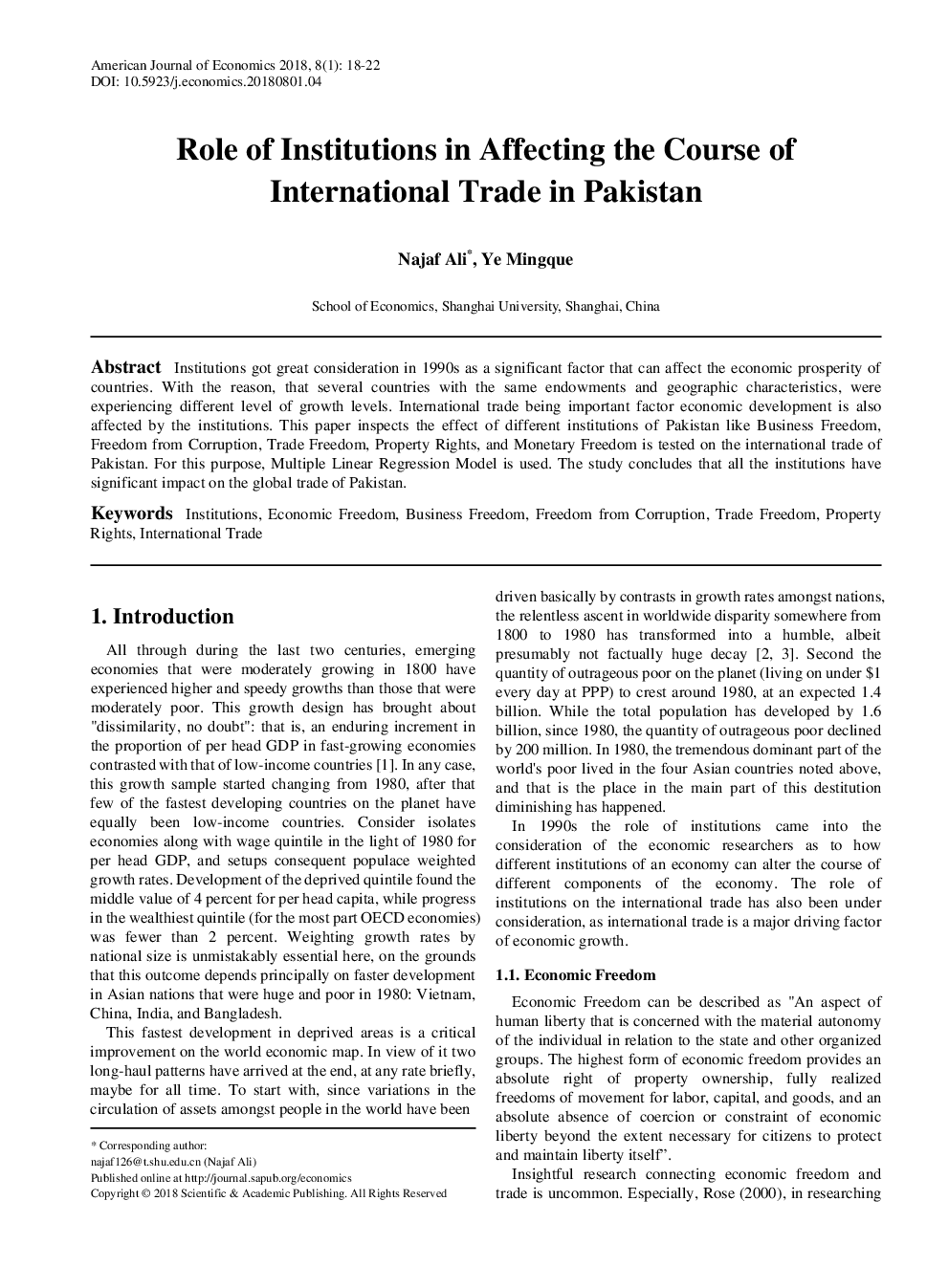 Role Of Institutions In Affecting The Course Of International Trade In Pakistan - Page 2